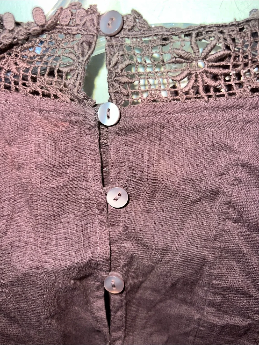 Free People One Sydney Blouse Cotton Brown Size Small